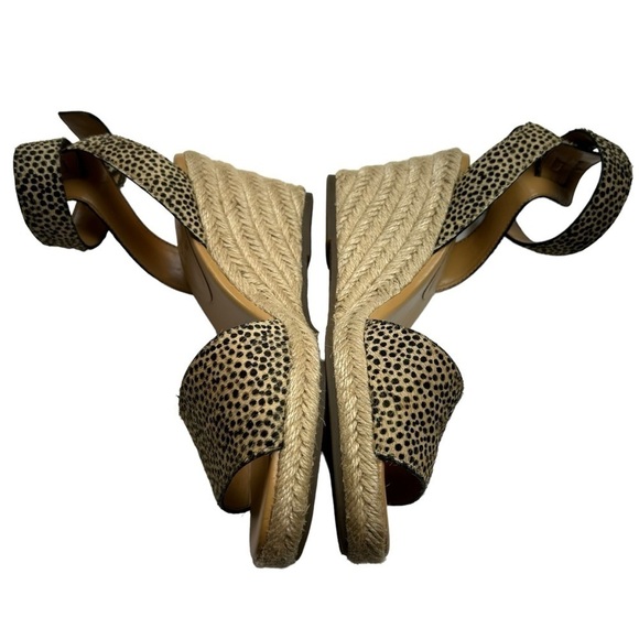 J Crew Animal Print Calf hair Espadrille Wedge Sandals - Picture 7 of 12